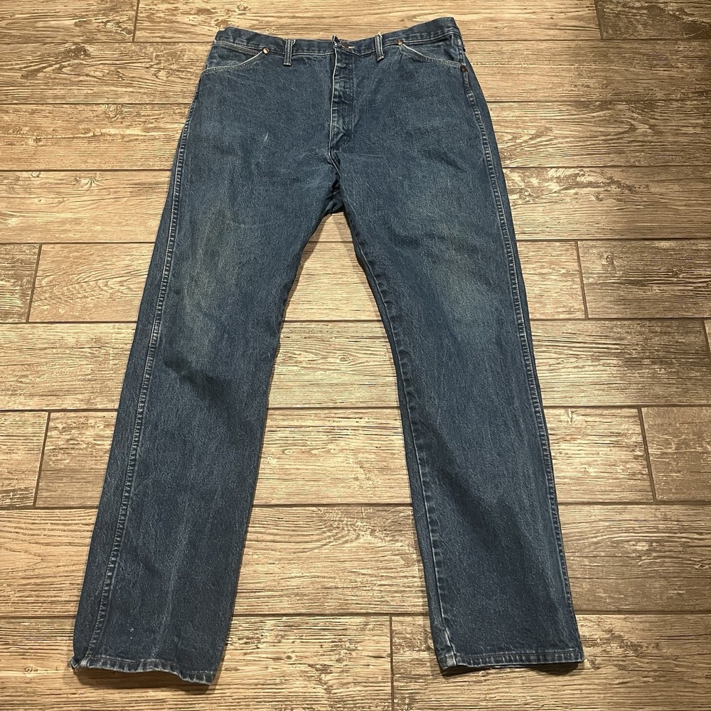 Vintage Wrangler Cowboy Cut Jeans Mens TAG 40x34 (Fits 38x32)) USA 13MWZ Faded